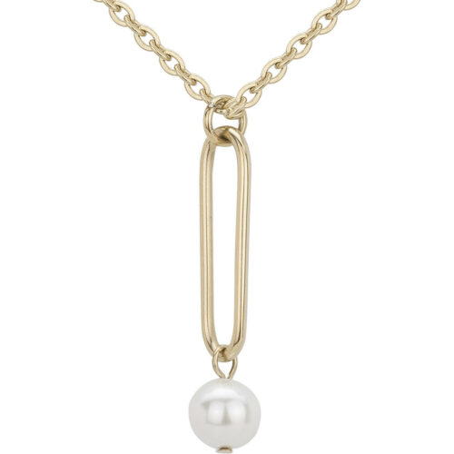 Collier acier Doré Perle 872.232 imitation rectangulaire