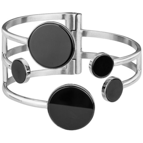 Bracelet Jonc Manchette acier Céramique Noir 903.144