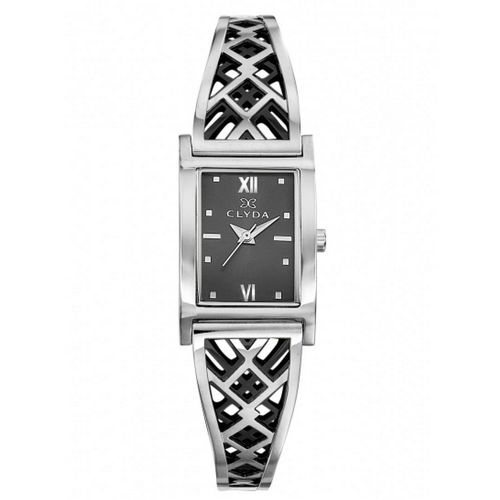 CLD0502ANPW montre femme clyda argenté cadran rectangle noir