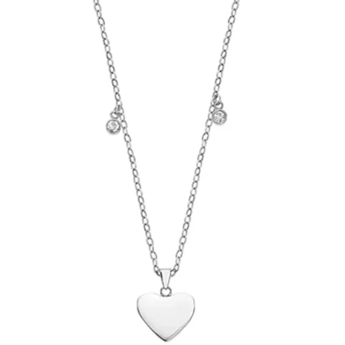 LS2558/1/1 collier acier cœur et oxydes pendants.