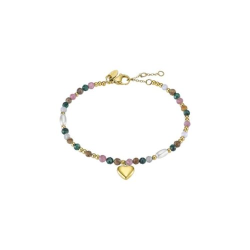 ls2553/2/2 bracelet lotus acier doré coeur pendant pierres couleurs synthétiques